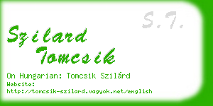 szilard tomcsik business card